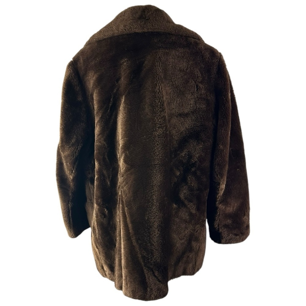 Sears Fashion Vintage Faux Fur Coat Brown Jacket - Picture 2 of 8